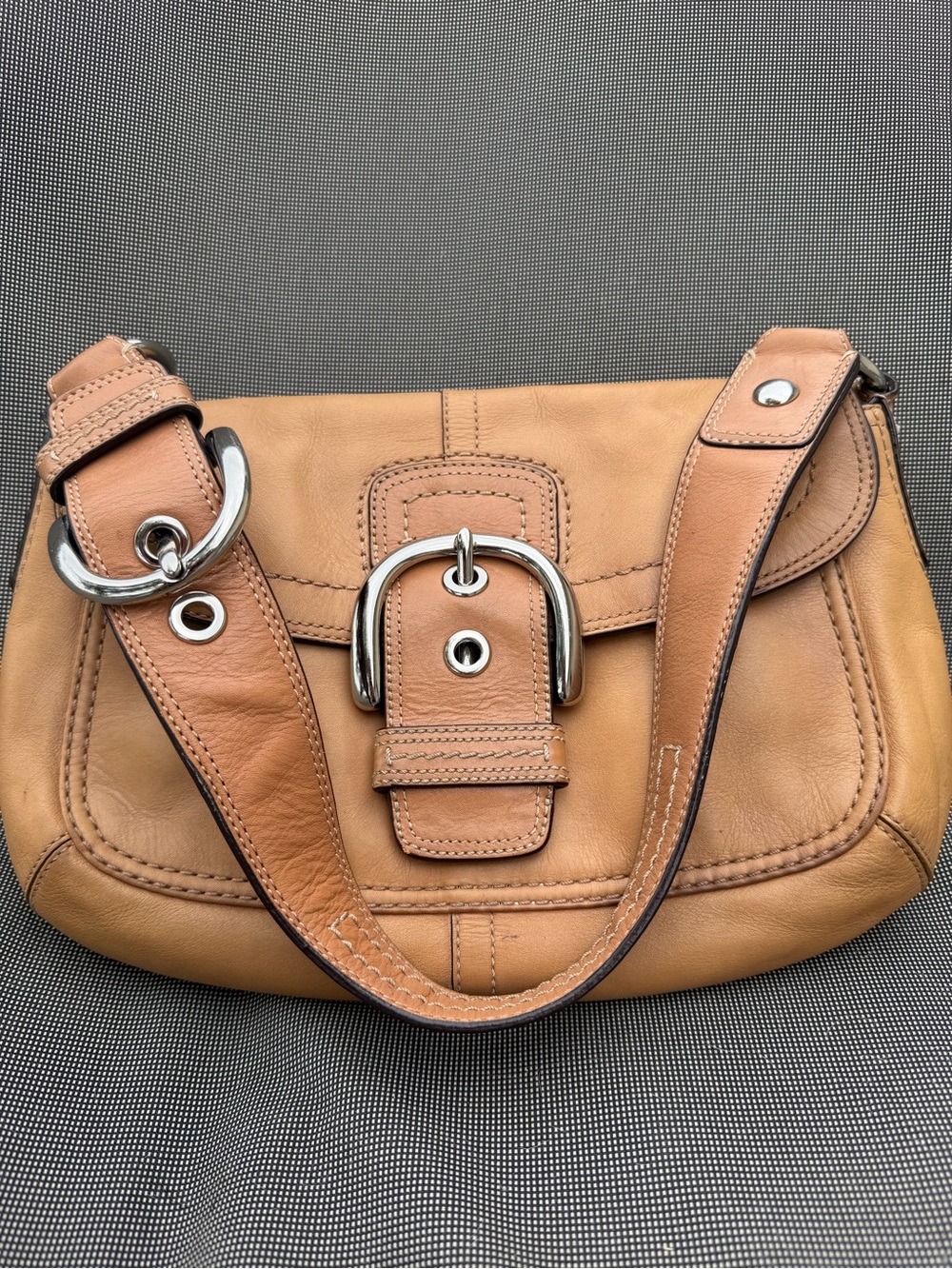 Coach SoHo Glove-Tanned Leather Buckle Flap Bag F13105